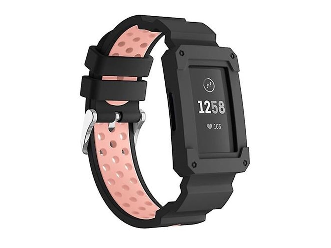 Lurelia Pulseira De Silicone Multifuncional, Compatível Com Fitbit Charge 3 Rosa