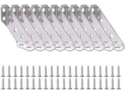 Conjunto De 10 Suportes Canto Em Aço Inoxidável Para Móveis, Conectores De Prateleiras Angulares, Suportes Para Armários