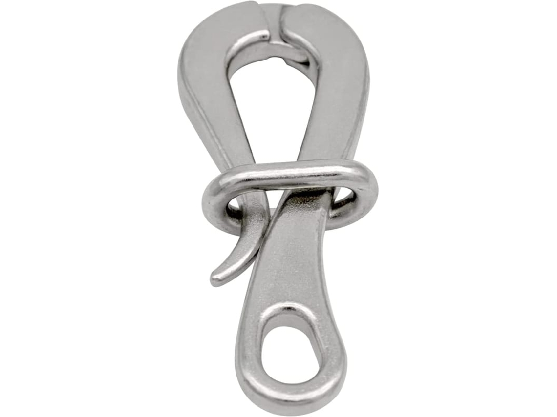 Gancho E Olho Pelicano De 100mm Com Elo De Liberação Rápida Inox 316 Náutico Barco