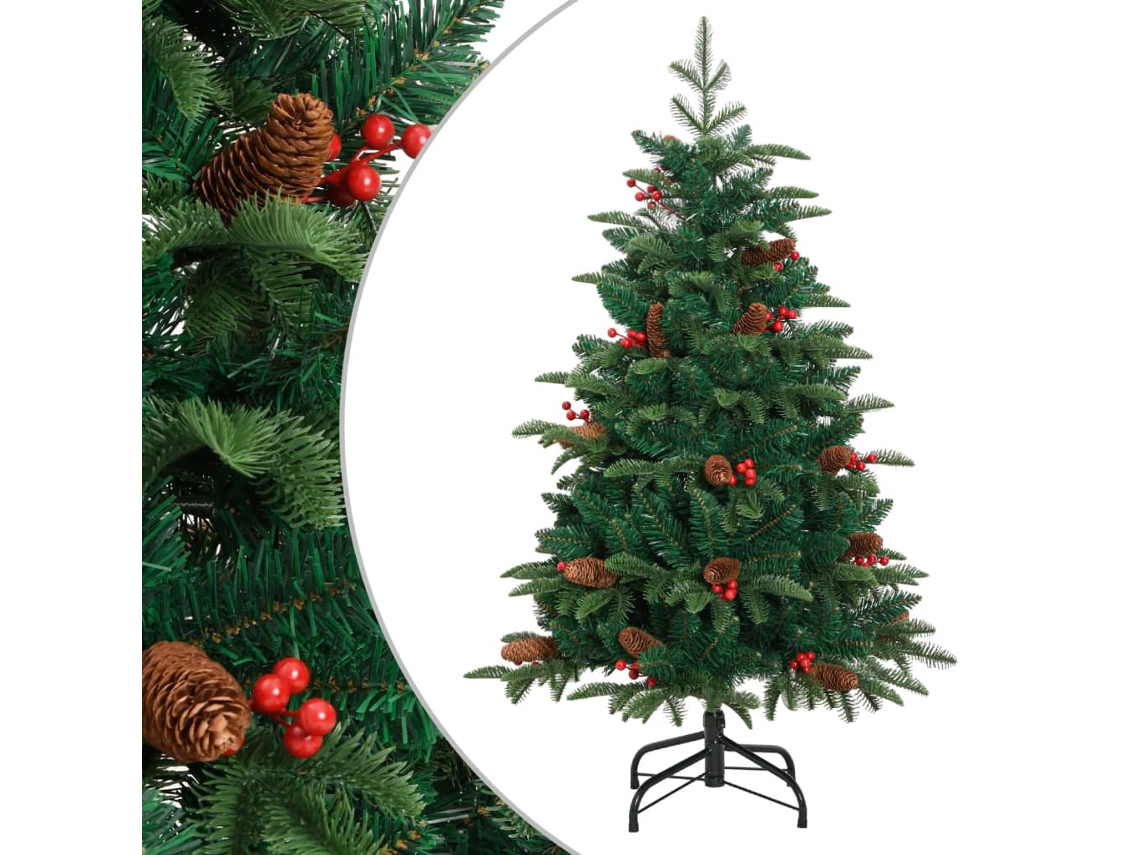 Artificial Hinged Christmas Tree, Artificial Hinged Christmas Trees Vidaxl Verde Pvc (150 Cm)