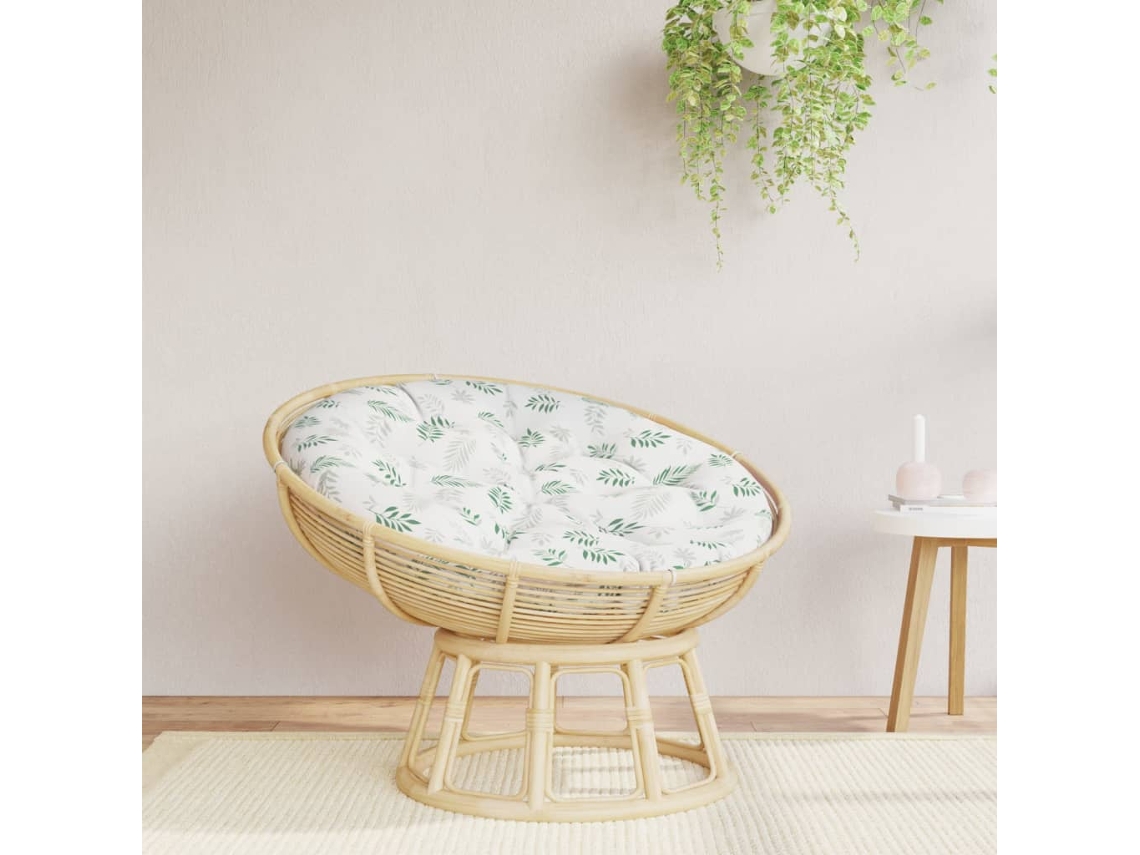 Vidaxl Almofadão Redondo Ø 100 X11 Cm Tecido Oxford Padrão Folhas