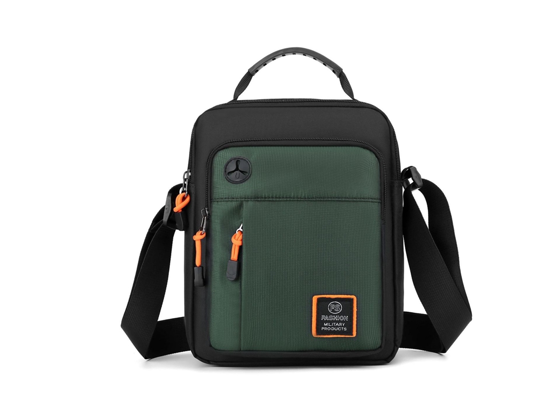 Bolsa Transversal MDUG elegante, impermeável, ombro masculino (verde militar)