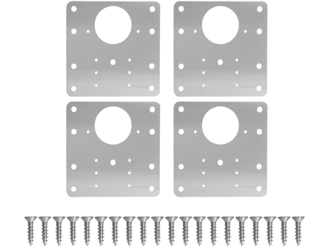 Adorainbow Conjunto De 4-placas Reparo Para Dobradiças Armário Em Aço Inoxidável Com Parafusos, Antiferrugem E