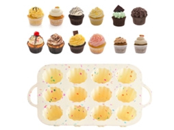 Formas de Silicone para Cupcakes, Forma Antiaderente para Cupcakes com Alça, Ótima para Assar Muffins de Ovo SUNNY SPACES