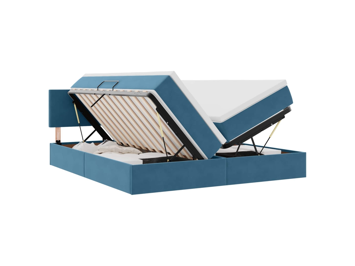 Cama de Armazenamento Led com Colchão MAISON EXCLUSIVE Azul Escuro 200 X 200 cm