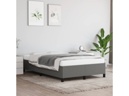 Estrutura De Cama Sem Colchão Cinza Escuro 120x190 Cm Tecido