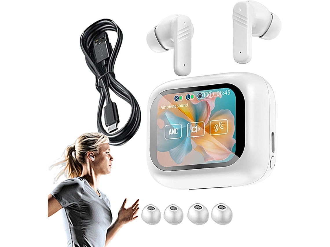 Fones De Ouvido Com Cancelamento Ruído, Redução De Ruído, Tela Colorida, Controle Por Toque, Jogo