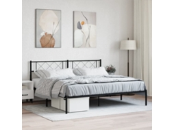 Estrutura De Cama Em Metal Com Cabeceira 180x200 Cm Preto