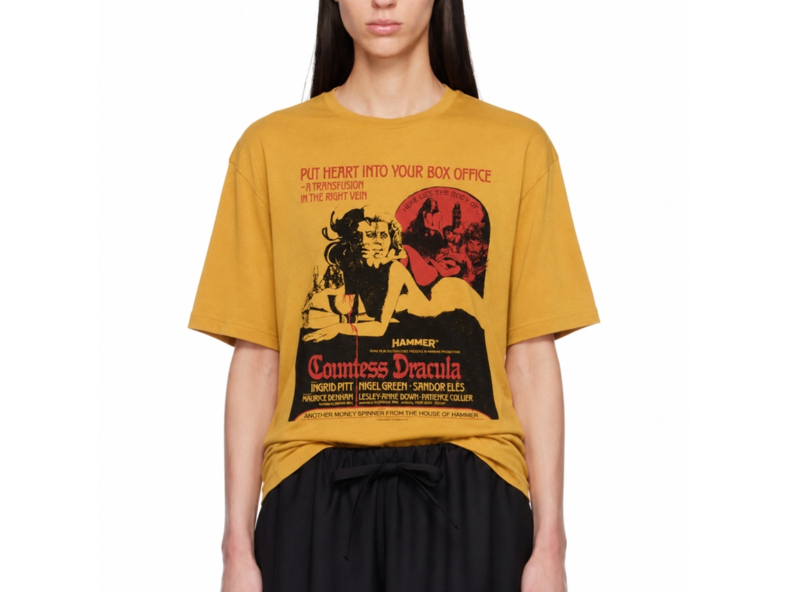 Rockinstone Horror Movies Countess Dracula Poster Solid Ginger Adult T-shirt Size:s