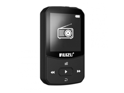 Leitor MP3 Ruizu X52 Mp4 Music Player Sem Fio Bluetooth Fm Gravação para Esportes Estudantis Correndo Preto