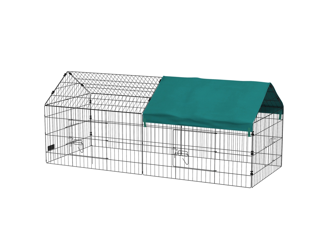 Gaiola De Coelhos Externa E Interna Com Dossel. 185x75x75 Cm. Verde