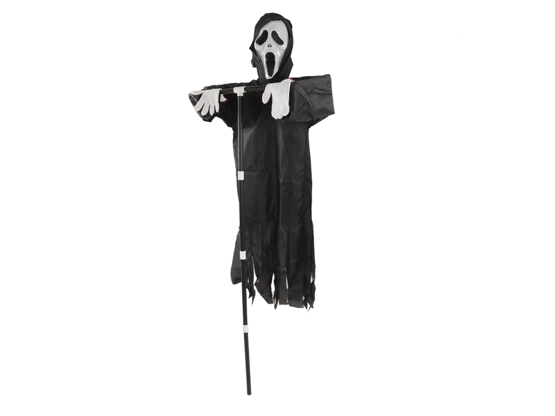 Decoración De Espantapájaros Scream Ghostface De Poliéster Pvc Con Palo Desmontable Para Halloween