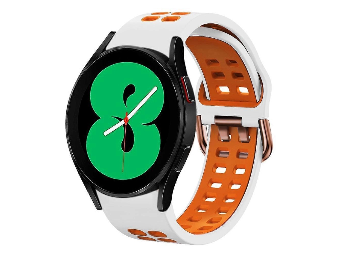 Pulseira De Silicone Respirável Bicolor Para Samsung Galaxy Watch 4 (44 Mm X 20 Mm).