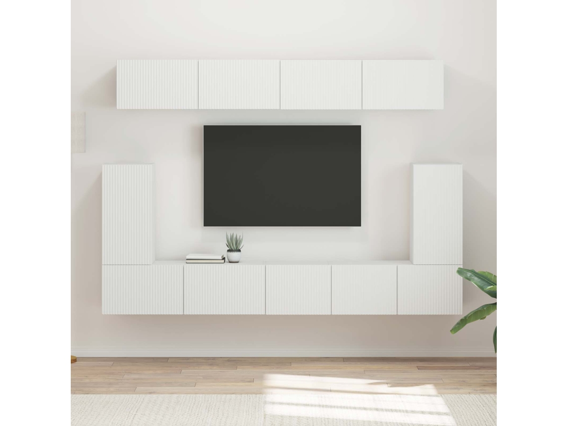 Vidaxl Conjunto De Móvel De Tv 5 Pcs Branco Madeira Processada