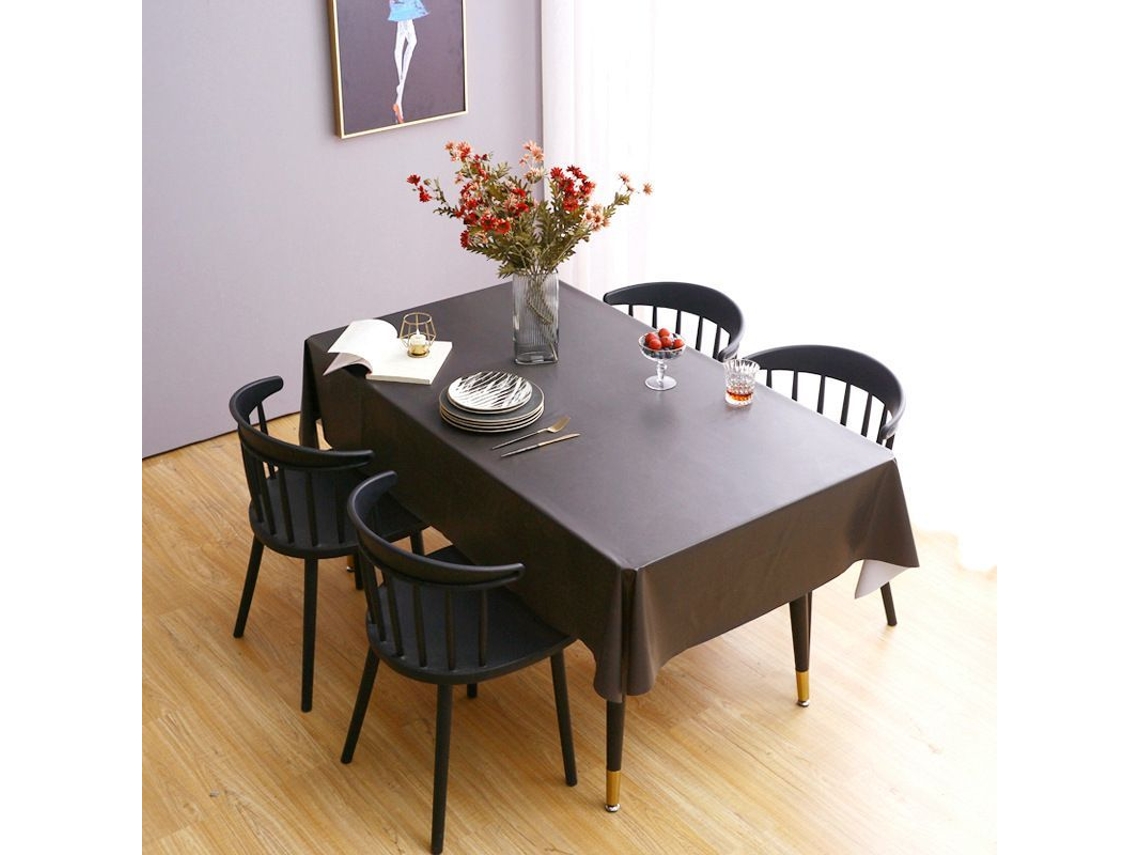 Rebe mantel Retangular de Pvc de Cor Solida, Resistente À Água e Óleo, 54x108 Polegadas, para Mesa de Jantar, Festa e Camping, Cinza Escuro