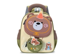 Mochila Eifson Urso 3D Com Bag, 28x34x13cm, Verde Claro