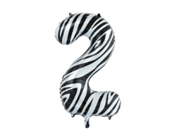 Balão WEFIESTA Alumínio Número 2 Zebra