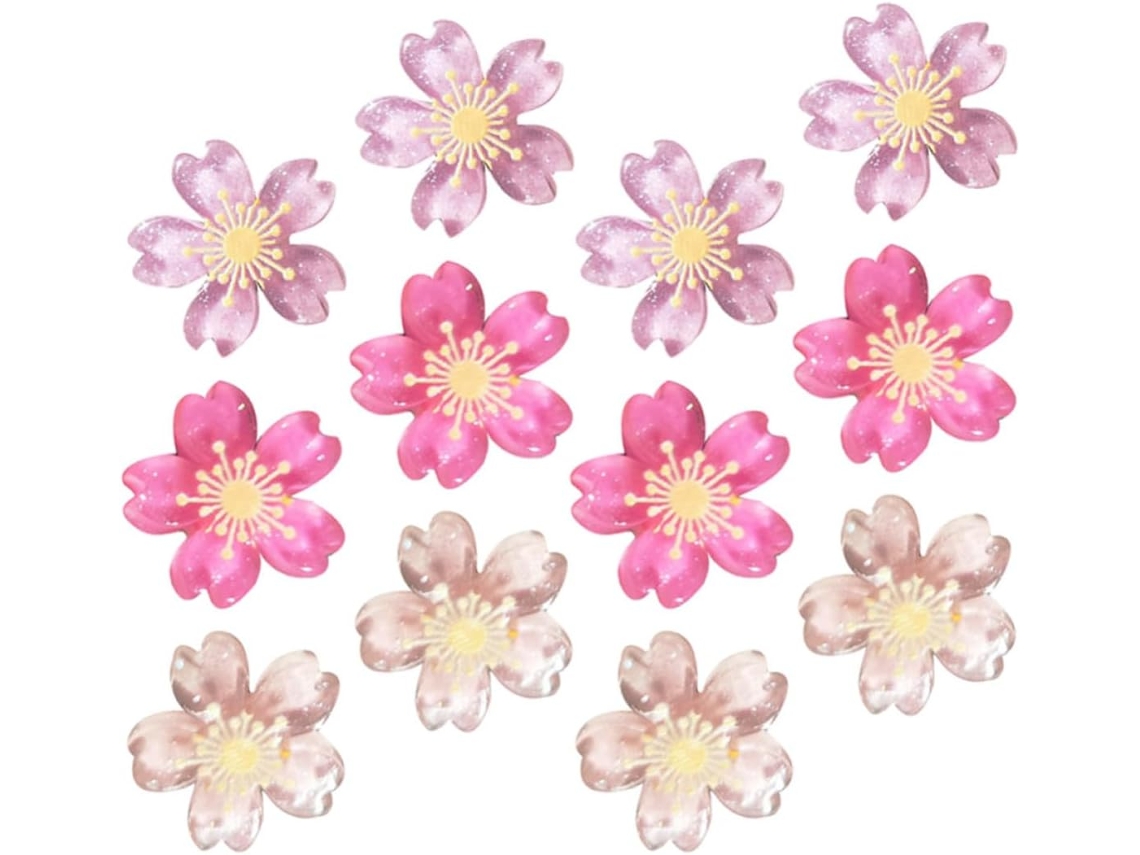 Conjunto Amosfun com 30 Tachinhas de Resina com Design Flor Cerejeira, Decorativas e Duráveis para Mesa, Escola e