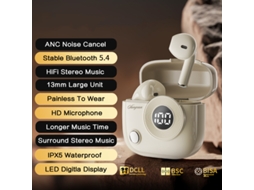 Fones de Ouvido Sem Fio com Bluetooth Áudio Microfone Visor Led MDUG (cinza)