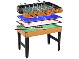 Mesa De Jogos 4 Em 1 Para Festas,incluindo Tênis De Mesa,pebolim,bilhar E Hóquei De Mesa. Disponível Em Metal E Madeira,nas Cores Natural E Preta.