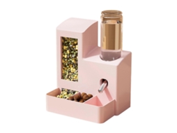 Garrafa Portátil Com Dispensador De Água, Capacidade 180 Ml, Acabamento Rosa, Indicado A Hamsters E Coelhos, Para Passeios E Hidratação Diária