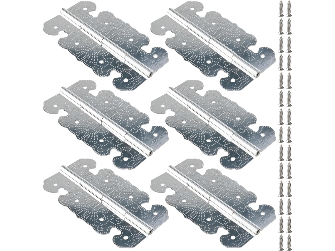 Dobradiças De Liga Alumínio, Pacote Com 6 Unidades De 67x 38mm, Adequadas Para Portas De Armários E Caixas, Nas Cores