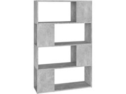 Book Cabinet Room Divider, Book Cabinet Room Dividers Vidaxl Cinzeto Madeira Processada (80 X 24 X 124.5 Cm)