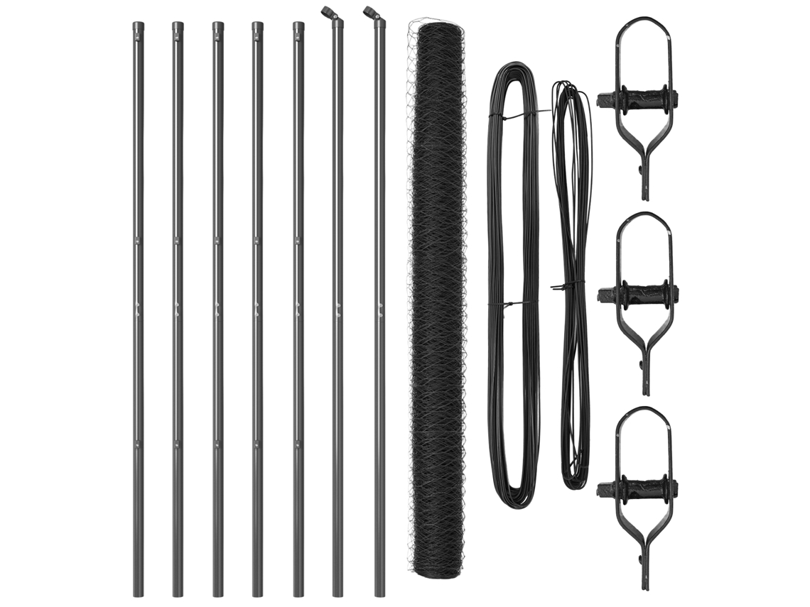 Conjunto 1 Cerca Para Jardim Vidaxl Cinzento Aço (10 X 1,5 M)