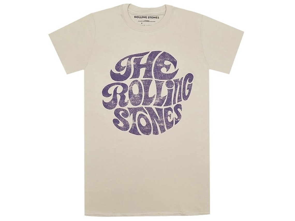 The Rolling Stones Vintage 70s Logo T-shirt Sand Unisex Adults Size:s