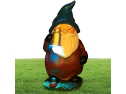 Gnomo de Jardim Movido a Energia Solar, Decoração Externa com Energia Solar, Figura de Resina Às Intempéries com CHABERLU