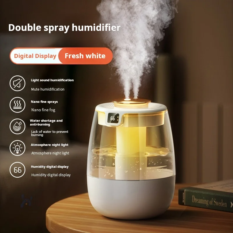 Umidificador de Mesa de 1,3l com Visor Digital e Difusor Silencioso de Óleos Essenciais. MDUG (branco)