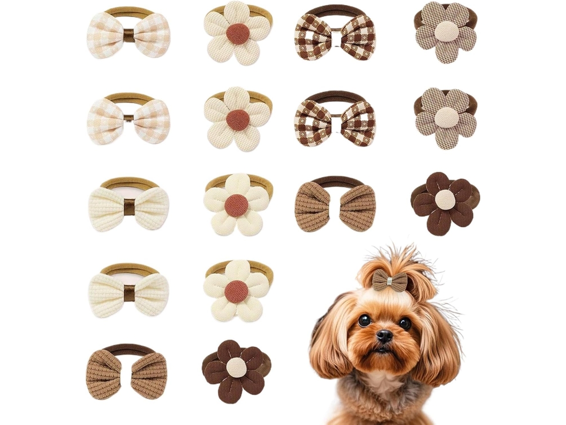16 Elásticos De Cabelo Cães Pequenos