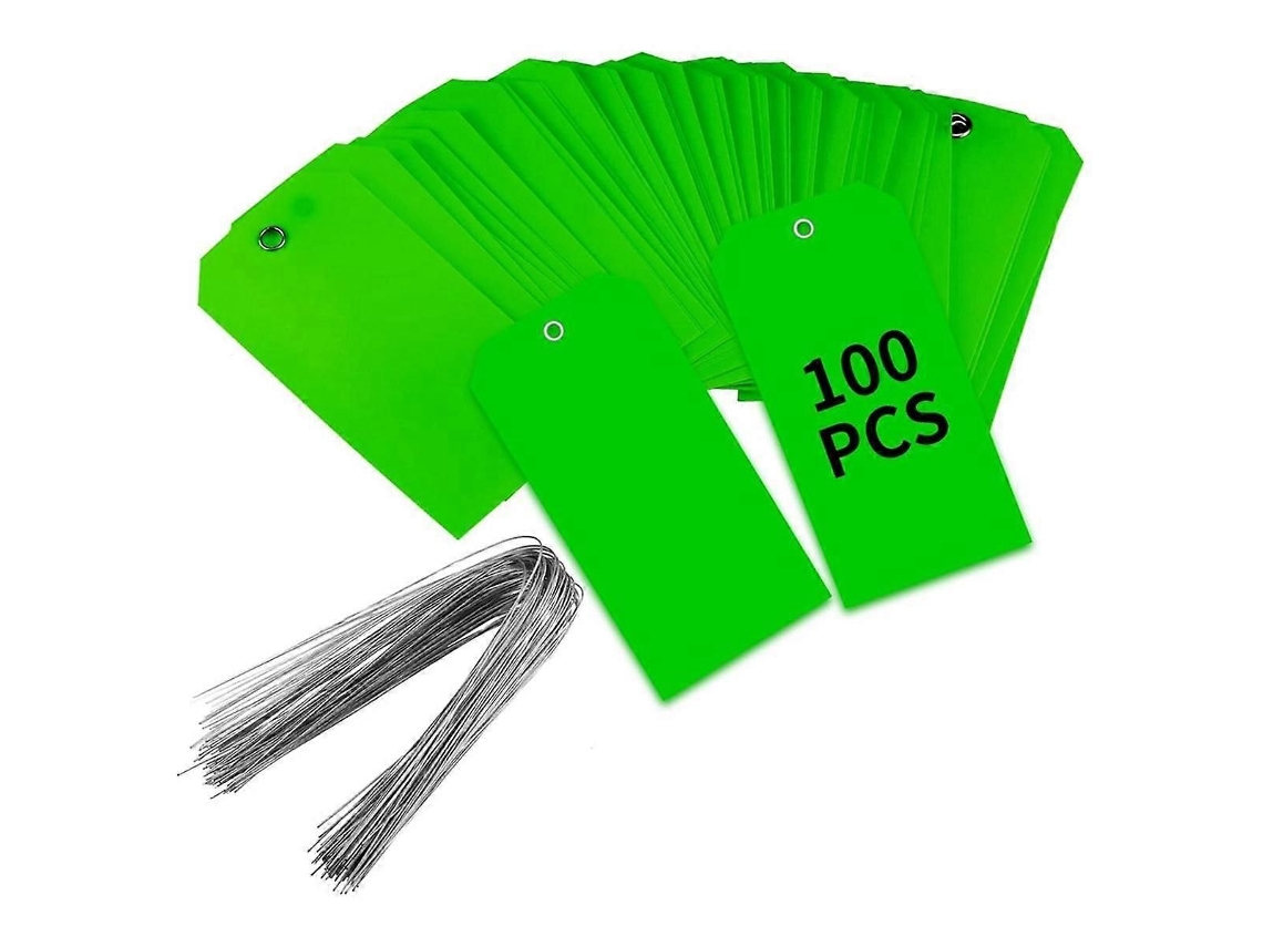 100 Etiquetas Plásticas De Envio Com Arame, À Prova D'água, 4 3/4 X 2 3/8 Polegadas