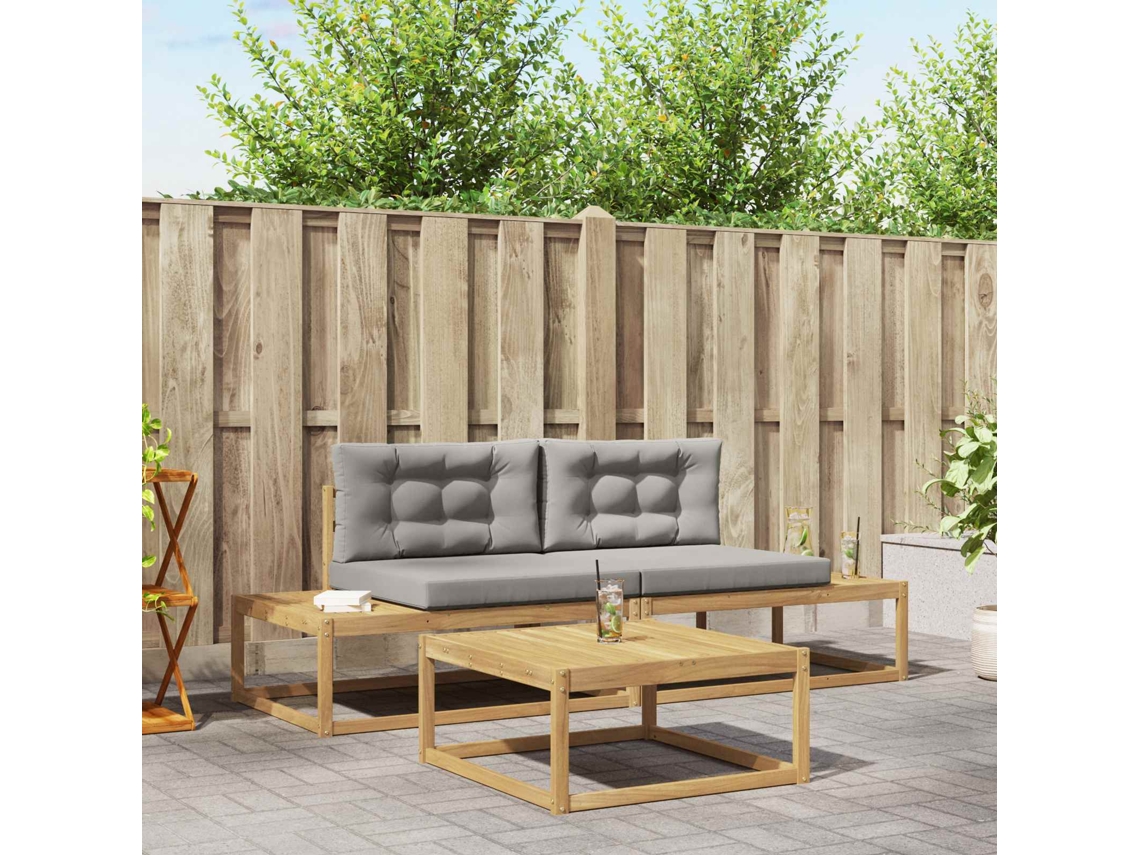 Vidaxl Conjunto De Sofás Para Exterior Poliéster Branco