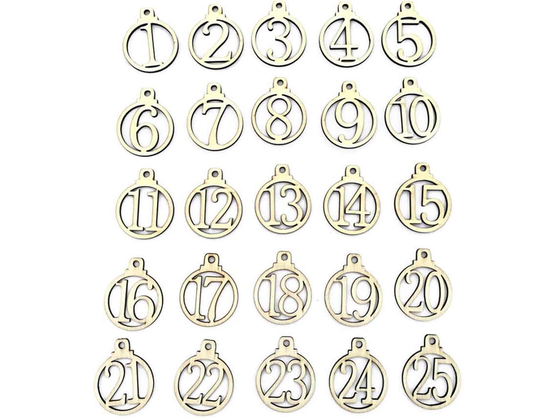 Conjunto De 25 Peças Para Pendurar Na Parede No Natal, Calendário De Contagem Regressiva Para O Natal Gokoco