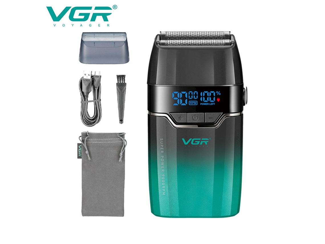 Barbeador Elétrico Autoaparador com Visor Digital, Clareamento e para Cabeças Calvas. MDUG (verde)