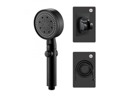 Ducha de Mão de Alta Pressão com 5 Modos e Botão Liga/Desliga HKR com Base Preto S/MARCA