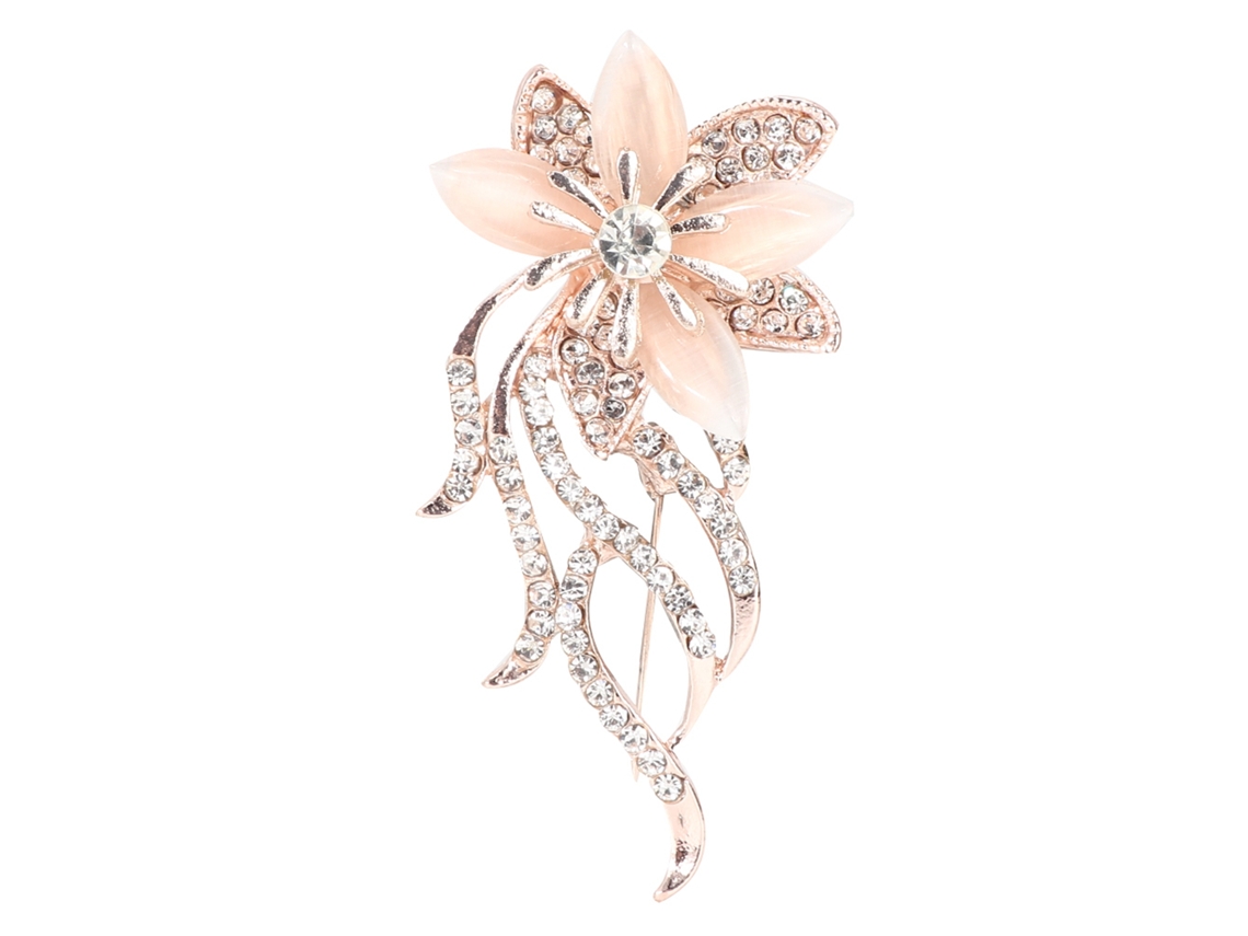 Broche De Flor Com Strass De Liga Para Mulheres Moda