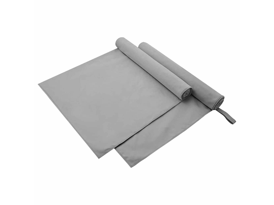 Vidaxl Toalhas Esportivas 2 Unid. Cinza Escuro 90 X 180 Cm