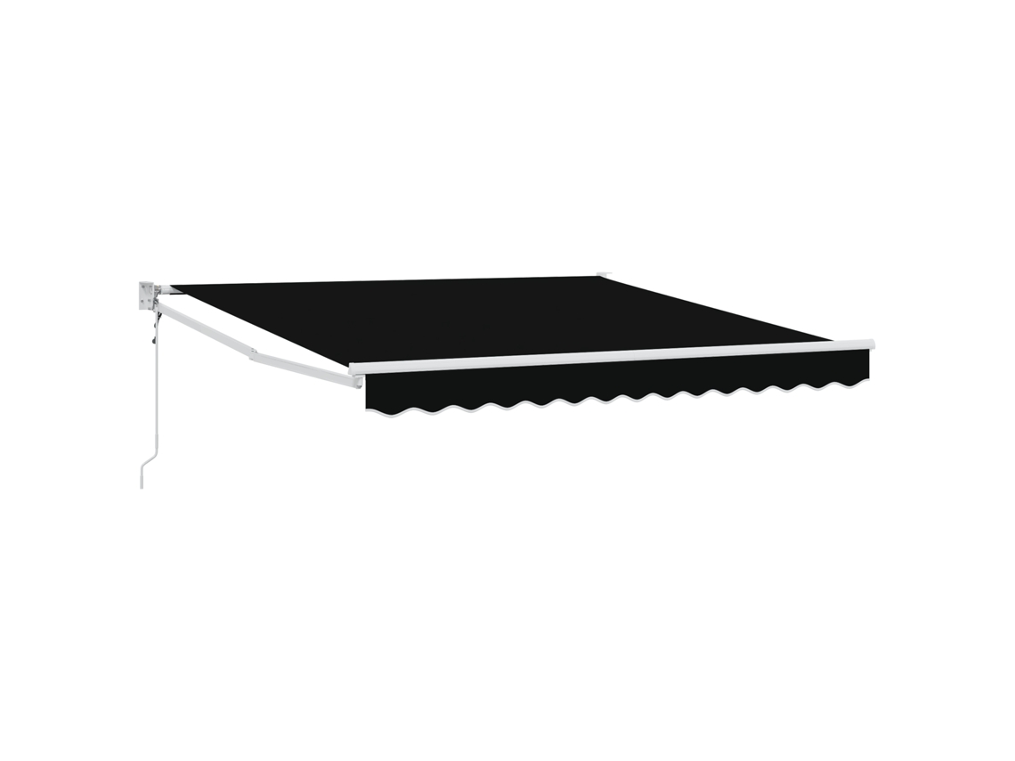 Conjunto 1 Toldo Retrátil Vidaxl Preto Poliéster (300 X 250 X 165 Cm)