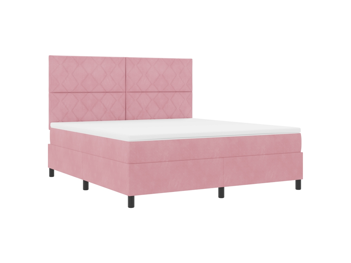 Colchão De Cama De Veludo Pocket Spring Luxe Vidaxl Rosa Veludo (180x200 Cm)