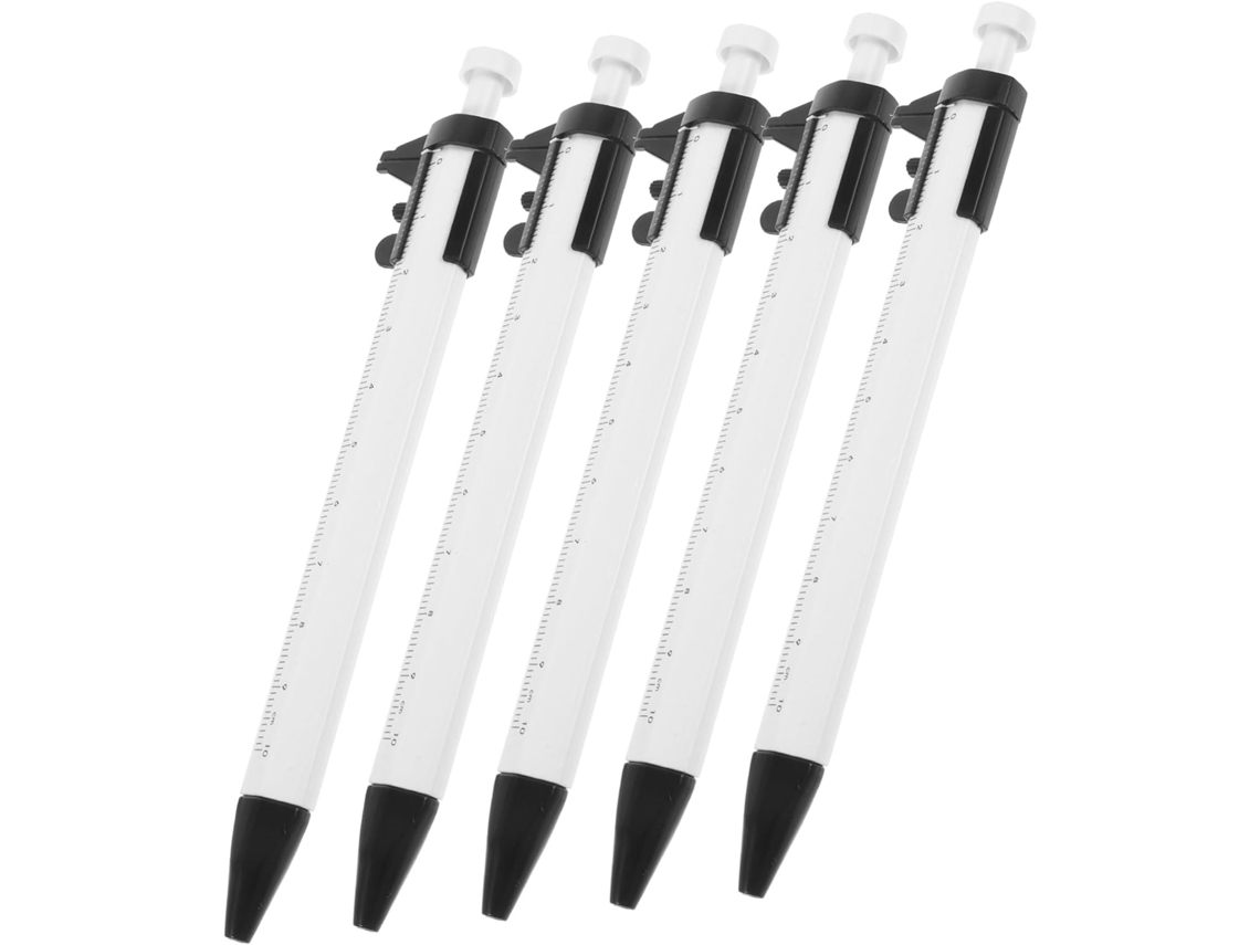 Conjunto De 5 Canetas Paquímetro Multifuncionais Plástico Jojofuny,