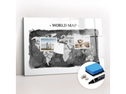 Quadro Magnético Colorido Mapa-múndi Retro Para O Escritório Espelharte (60x40 Cm)