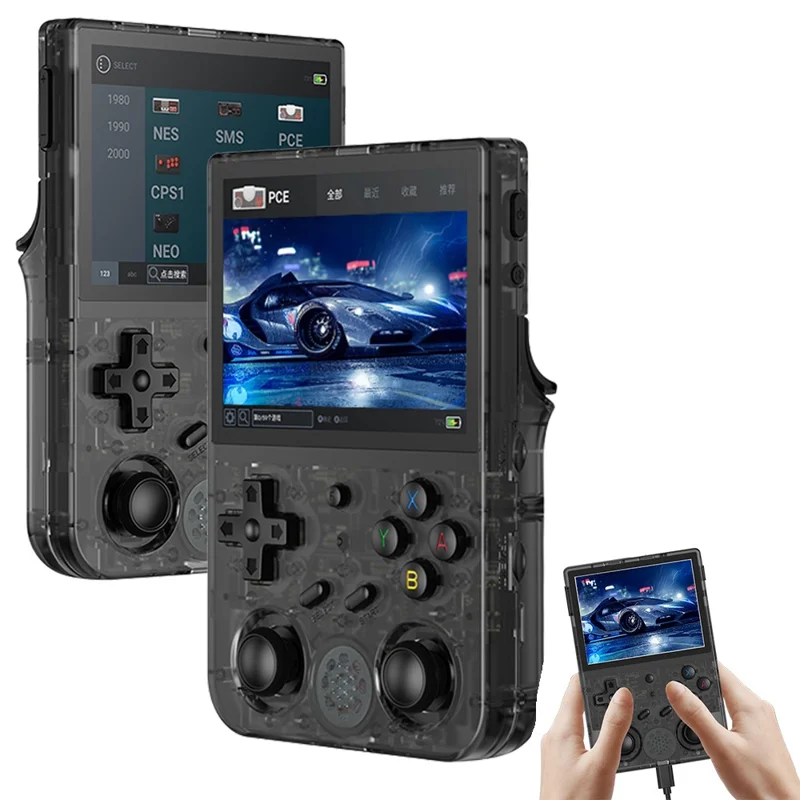 Consola De Jogos Portátil Halinuia Para Rg353v, Ecrã Ips 3,5 Polegadas, Android 11 E Linux, Sem Cartão Tf - Preto Transparente