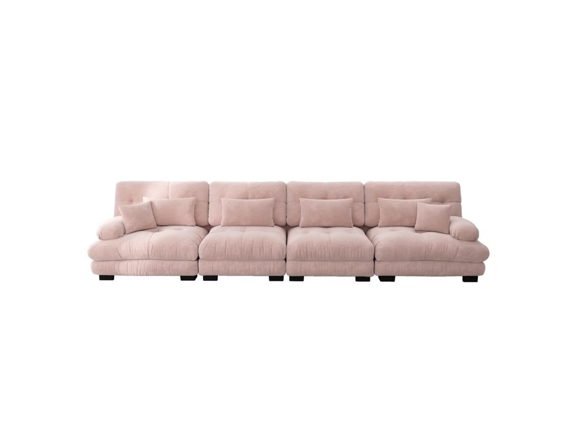 Sofá secional moderno preto, L chenille, chaise longue, 3 lugares, sem montagem, almofadas, bolso ORBITRA COMMERCE