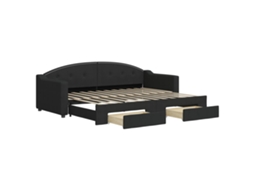 Daybed With Trundle, Daybeds With Trundles Vidaxl Preto Tecido (80 X 200 Cm)
