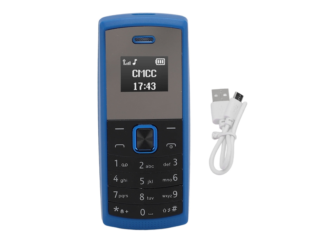 Telefone Celular Miniatura Bm01 Menor do Mundo com Bt e Suporte a Dual Sim Gsm Azul