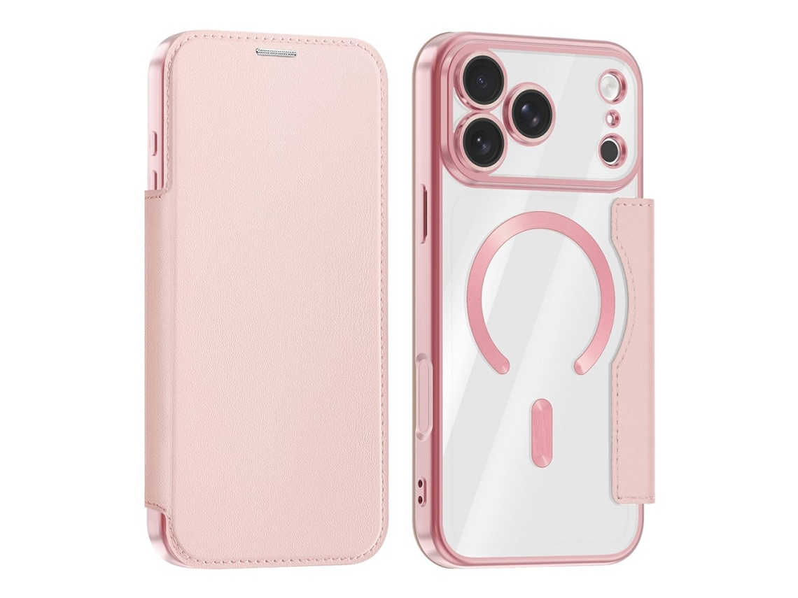 Capa Para Iphone 17 Pro Magnética Com Rfid Porta-cartões - Rosa - Eifson