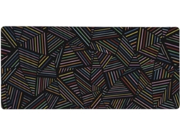 Mousepad para Computador de Grande Formato, com Impressão 3d Geométrica em Arco íris e Base Borracha Antiderra