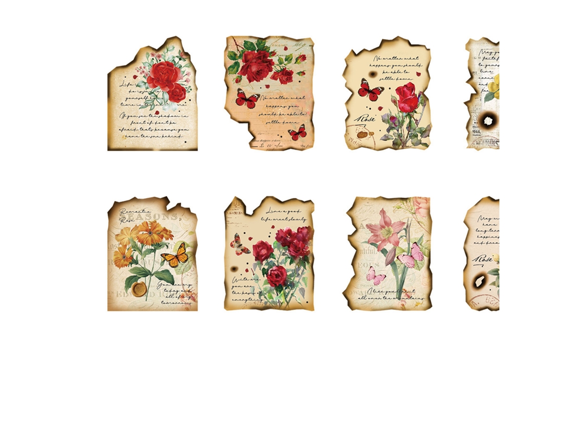 40 Sheets Vintage Stickers (clear Pattern, Versatile Portable) Eoocoo